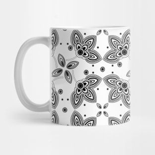 Black White Paisley Tile Mug